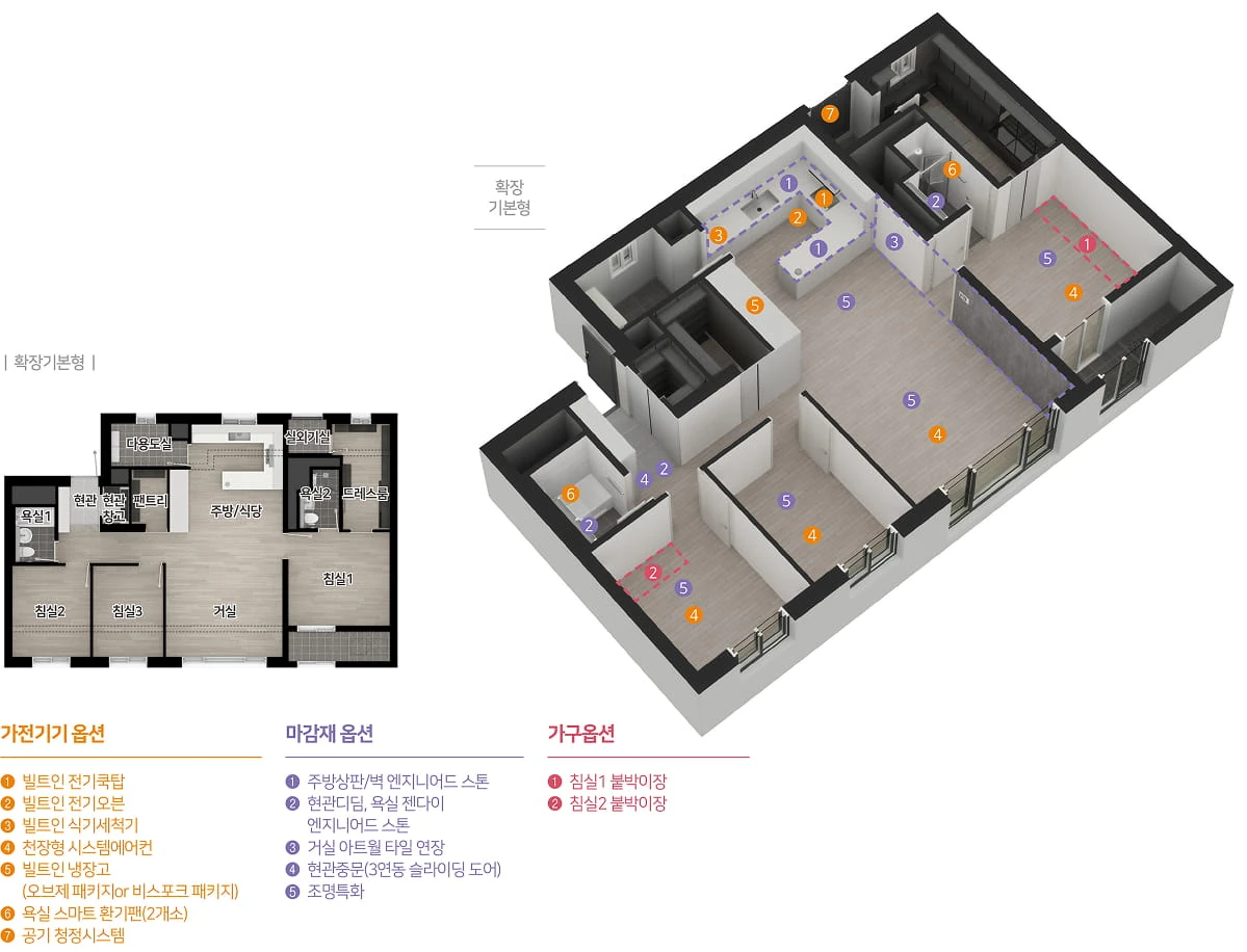 엄궁역 트라비스 하늘채 84A 평면 상세 및 키맵